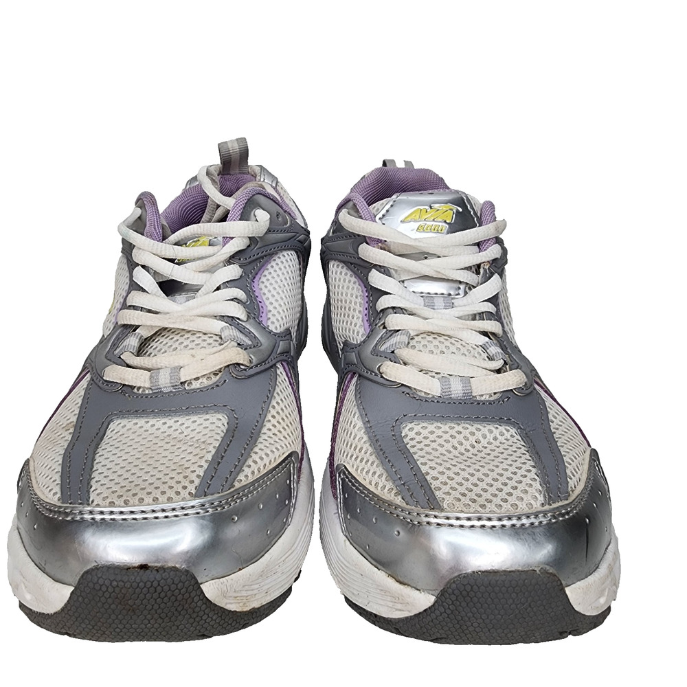 Avia Women 8.5 Athletic Sneakers 5000 Silver Purple White WMAV43GX002L Workout - Picture 2 of 10